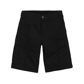 CARHARTT REGULAR CARGO SHORT 100 % COTTON BLACK RINSED NO LENGTH