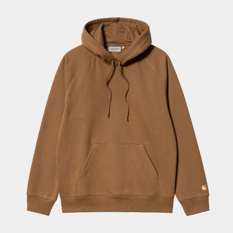 CARHARTT HOODED CHASE SWEAT 58/42 HAMILTON BROWN / GOLD