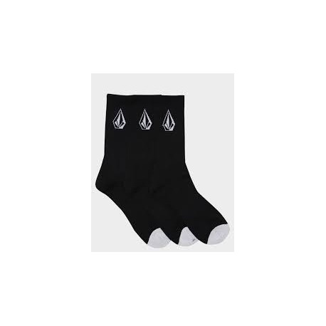 VOLCOM FULL STONE SOCK 3 PACK BLACK