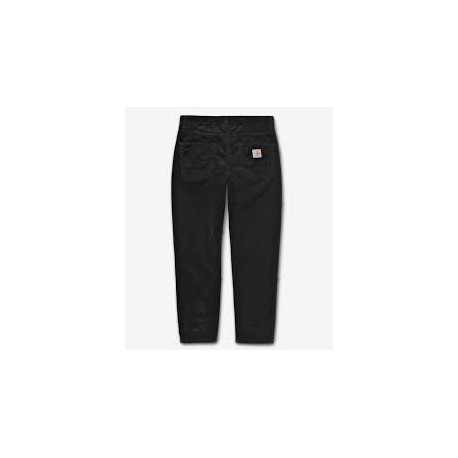 CARHARTT NEWEL PANT FINE CORD 100% ORGANIC COTTON BLACK RINSED NO LENGHT