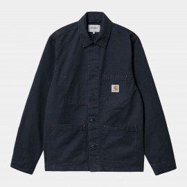 CARHARTT WESLEY JACKET 100 % COTTON ATOM BLUE GARMENT DYED