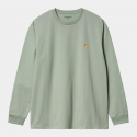 CARHARTT L/S CHASE T-SHIRT 100 % COTTON GLASSY TEAL / GOLD