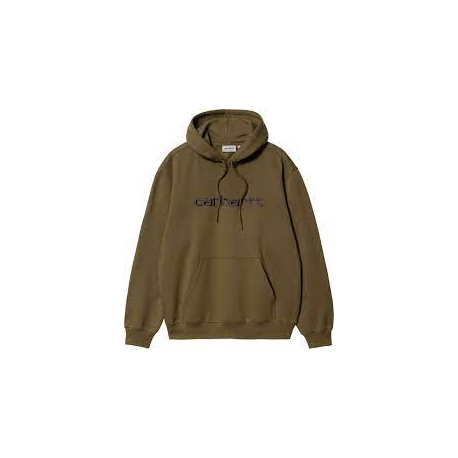 CARHARTT HOODED SWEAT 58/42 % COTTON/POLYESTER HIGHLAND / CASSIS