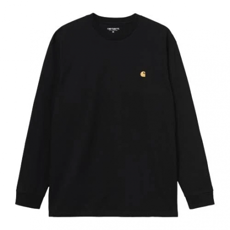 CARHARTT L/S CHASE T-SHIRT 100 % COTTON BLACK / GOLD