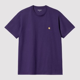 CARHARTT S/S CHASE T-SHIRT 100 % COTTON TYRIAN/GOLD