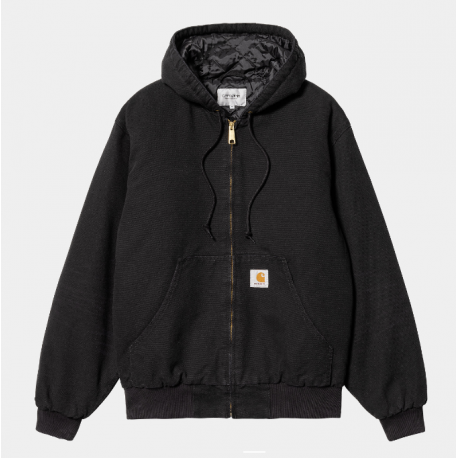 CARHARTT OG ACTIVE JACKET 100% ORGANIC COTTON BLACK AGED CANVAS