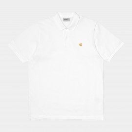 CARHARTT S/S CHASE PIQUE POLO 100% COTTON WHITE/GOLD