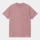 CARHARTT S/S CHASE T-SHIRT 100% COTTON GLASSY PINK/GOLD