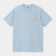CARHARTT S/S AMERICAN SCRIPT T-SHIRT 100% ORGANIC  COTTON FROSTED BLUE