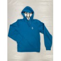 PISOLO BASIC HOODY 54 TURQUOISE LOGO BLANC