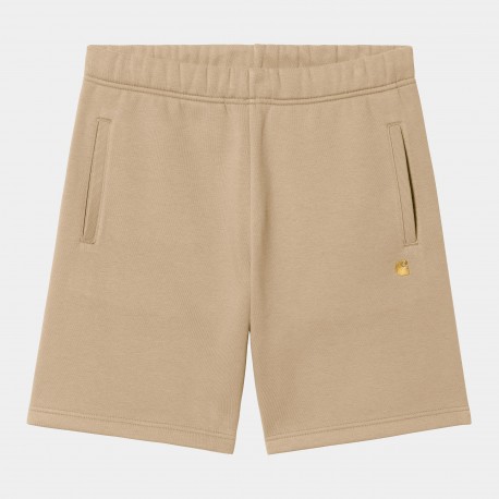 CARHARTT CHASE SWEAT SHORT 58/42% COTTON POLYESTER SABLE/GOLD