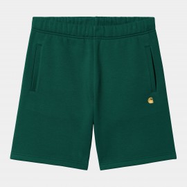CARHARTT CHASE SWEAT SHORT 58/42% COTTON POLYESTER CHERVIL/GOLD