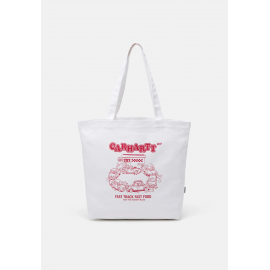 CARHARTT CANVAS GRAPHIC TOTE 100% COTTON/POLYESTER WHITE SAMBA