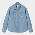 CARHARTT HARVEY SHIRT JAC 100% COTTON BLUE STONE BLEACHED