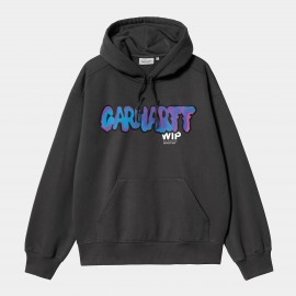 CARHARTT HOODED DRIP SWEAT 57/43% COTTON POLYESTER CHARCOAL