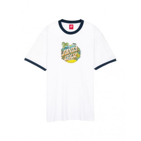 SANTA CRUZ T-SHIRT ALOHA DOT FRONT RINGER