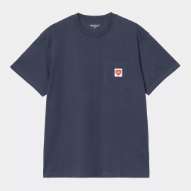 CARHARTT S/SPOCKET HEART T-SHIRT 100% COTTON BLUE