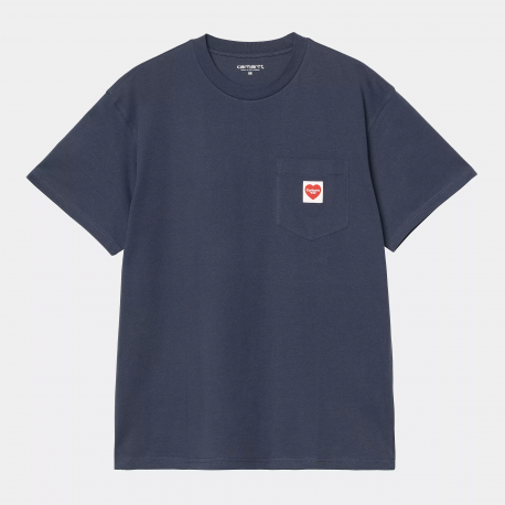 CARHARTT S/SPOCKET HEART T-SHIRT 100% COTTON BLUE
