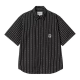 CARHARTT S/S DREWE SHIRT 100% COTTON HEART C PINSTRIPE BLACK / NATURE