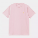 CARHARTT S/S CHASE T-SHIRT 100% COTTON AIR PINK / GOLD