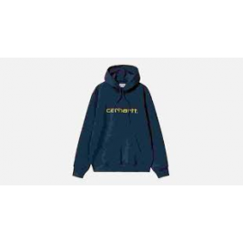 CARHARTT HOODED CARHARTT SWEAT  58/42% COTTON POLYESTER  INK / AIR YELLOW