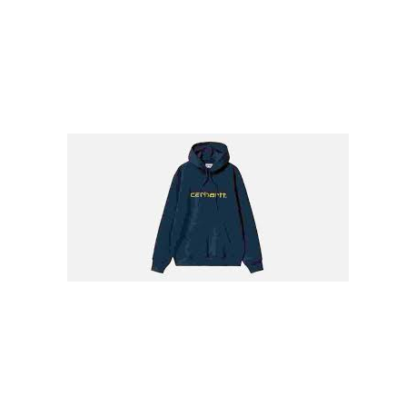 CARHARTT HOODED CARHARTT SWEAT  58/42% COTTON POLYESTER  INK / AIR YELLOW