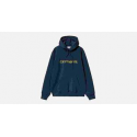 CARHARTT HOODED CARHARTT SWEAT  58/42% COTTON POLYESTER  INK / AIR YELLOW