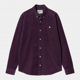 CARHARTT L/S MADISON FINE CORD SHIRT 100% COTTON HUCKLEBERRY / WAX