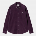 CARHARTT L/S MADISON FINE CORD SHIRT 100% COTTON HUCKLEBERRY / WAX