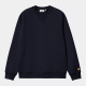 CARHARTT SWEAT  58/42% COTTON POLYESTER DARK NAVY / GOLD