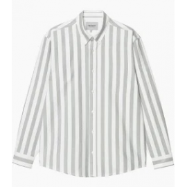 CARHARTT L/S DILLION SHIRT 100%  COTTON DILLION STRIPE PARK / WHITE