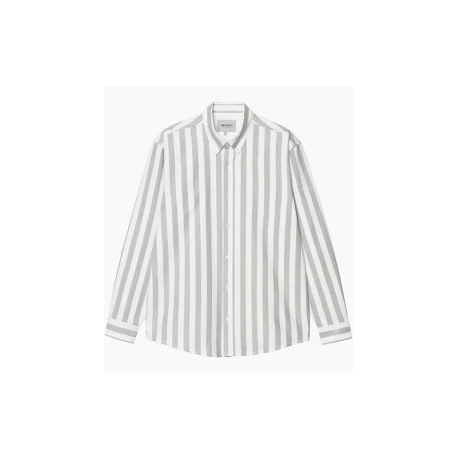 CARHARTT L/S DILLION SHIRT 100%  COTTON DILLION STRIPE PARK / WHITE