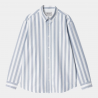 CARHARTT WIP L/S DILLION SHIRT 100%  COTTON DILLION STRIPE BLEACH / WHITE