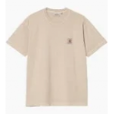 CARHARTT S/S NELSON T-SHIRT 100% COTTON FLEUR DE SEL GARMENT DYED