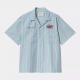 CARHARTT S/S HENDRY SHIRT 65/35% POLYESTER / COTTON  SEATON STRIPE FROSTED BLUE