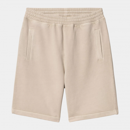 CARHARTT S/S NELSON SWEAT SHORT 100% COTTON DE FLEUR DE SEL GARMENT DYED 