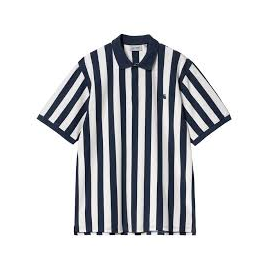 CARHARTT S/S BOYTON POLO 100% COTTON BOYNTON STRIPE JACAQUARD , INK 