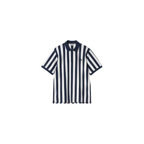 CARHARTT S/S BOYTON POLO 100% COTTON BOYNTON STRIPE JACAQUARD , INK 
