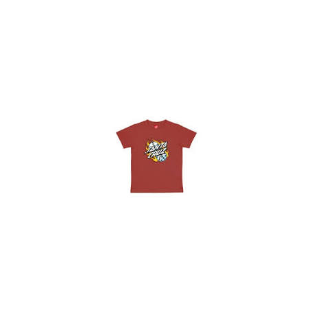SANTA CRUZ TEE SHIRT YOUTH FLAMMING DICE DOT RUST