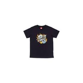 SANTA CRUZ TEE SHIRT YOUTH FLAMMING DICE DOT BLACK