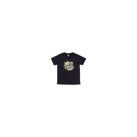 SANTA CRUZ TEE SHIRT YOUTH FLAMMING DICE DOT BLACK
