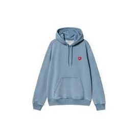 CARHARTT HOODED INGO SWEAT 100% COTTON LIGHT BLUE GARMENT DYED