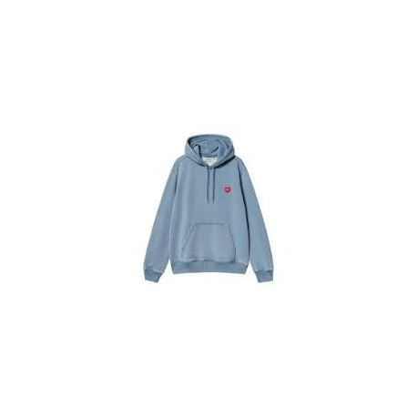 CARHARTT HOODED INGO SWEAT 100% COTTON LIGHT BLUE GARMENT DYED