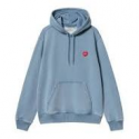 CARHARTT HOODED INGO SWEAT 100% COTTON LIGHT BLUE GARMENT DYED