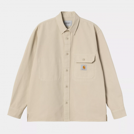CARHARTT RENO SHIRT JAC 100% COTTON FLEUR DE SEL GARMENT DYED
