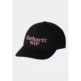 CARHARTT WIP SCRIPT CAP 100% COTTON BLACK / HORTENSIA