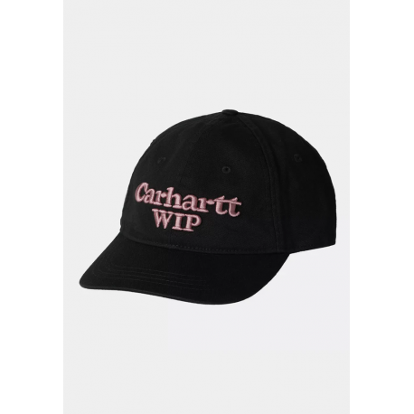 CARHARTT WIP SCRIPT CAP 100% COTTON BLACK / HORTENSIA