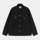 CARHARTT DREWE CHORE COAT 100% COTTON HEART C PINSTRIPE BLACK RINSED