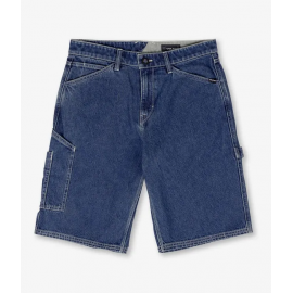 VOLCOM LABORED DENIM UTILITY SHORT INDIGO RIDGE WASH