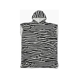 VOLCOM HOODED CHANGING TOWEL WHITE BLACK